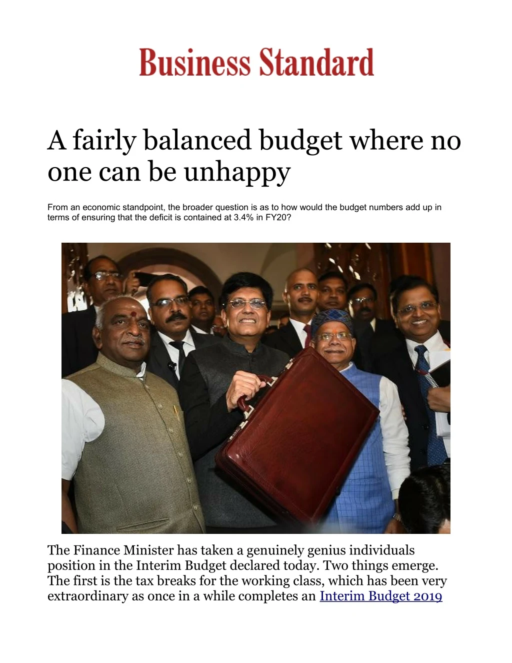a fairly balanced budget where n.