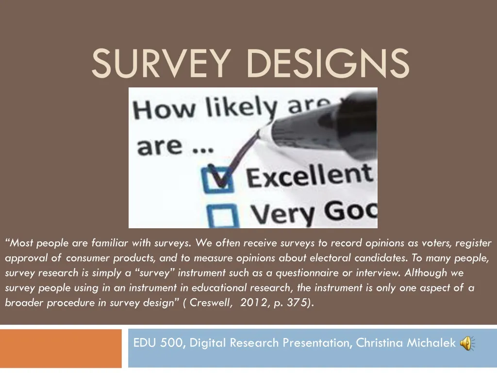 survey designs n.