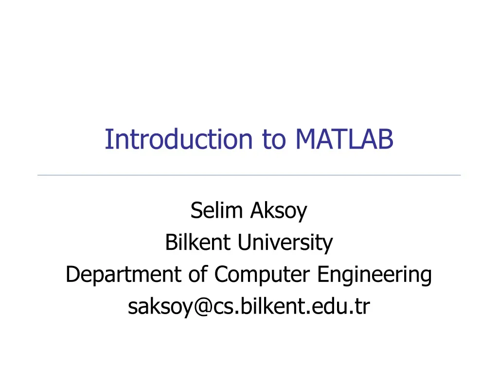 PPT - Introduction To MATLAB PowerPoint Presentation, Free Download ...