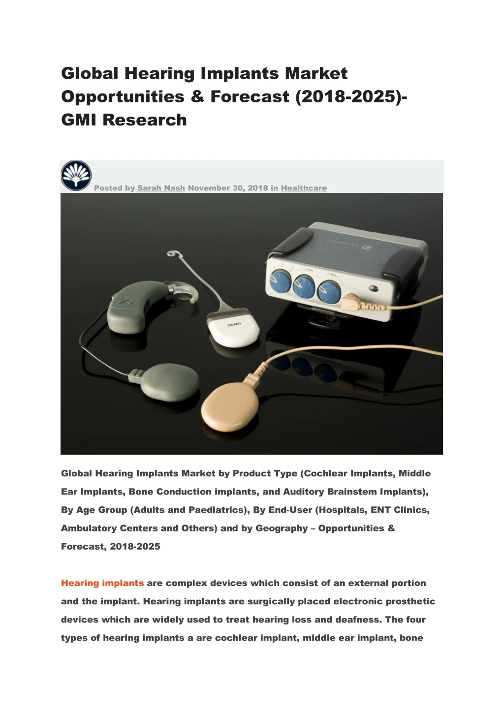 global hearing implants market opportunities n.
