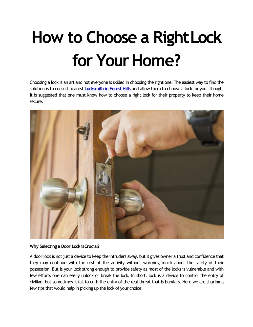 how to choose a right lock for your home n.
