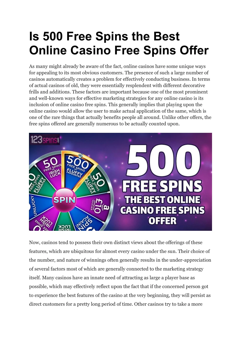is 500 free spins the best online casino free n.