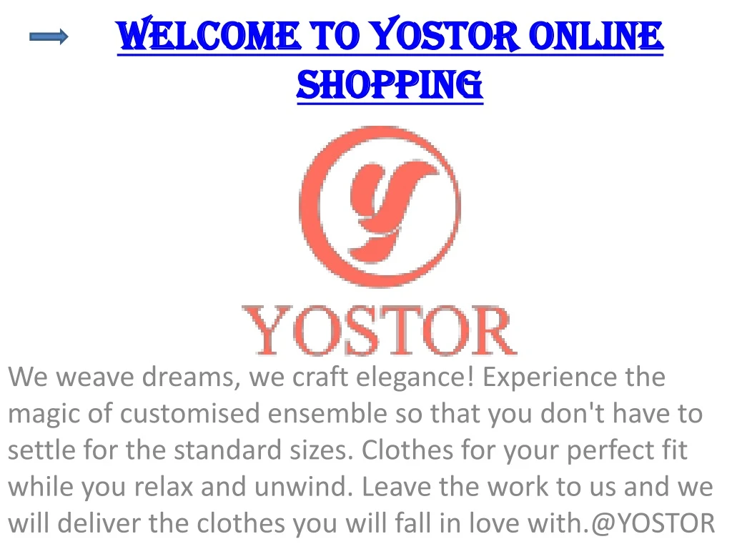welcome to yostor online shopping n.