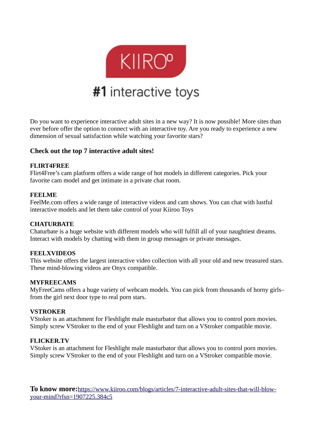 do you want to experience interactive adult sites n.