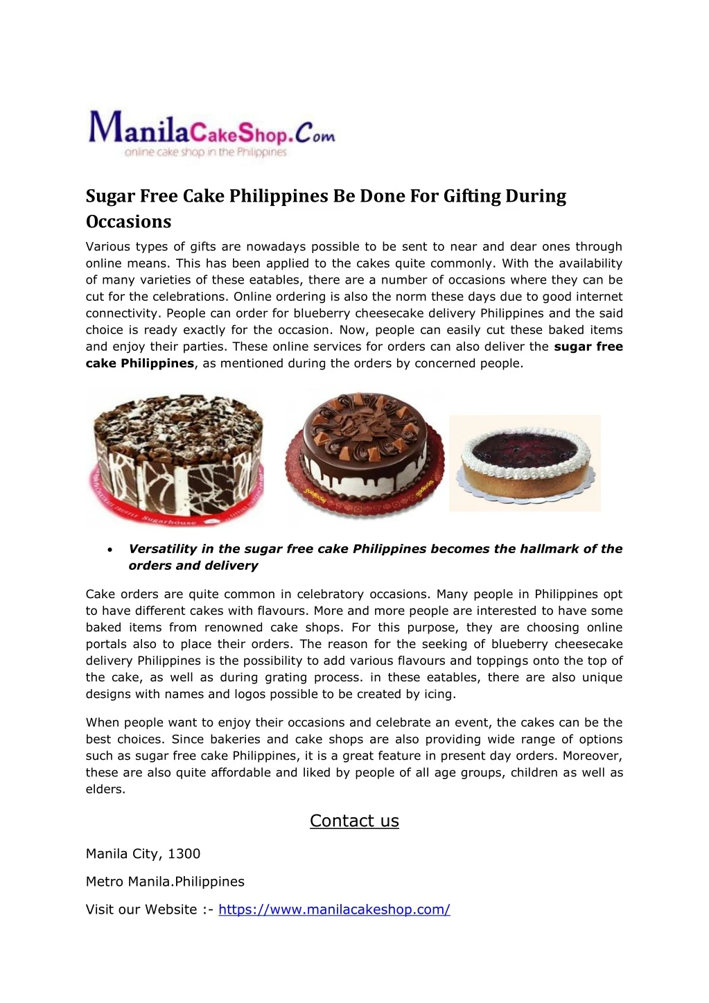sugar free cake philippines be done for gifting n.