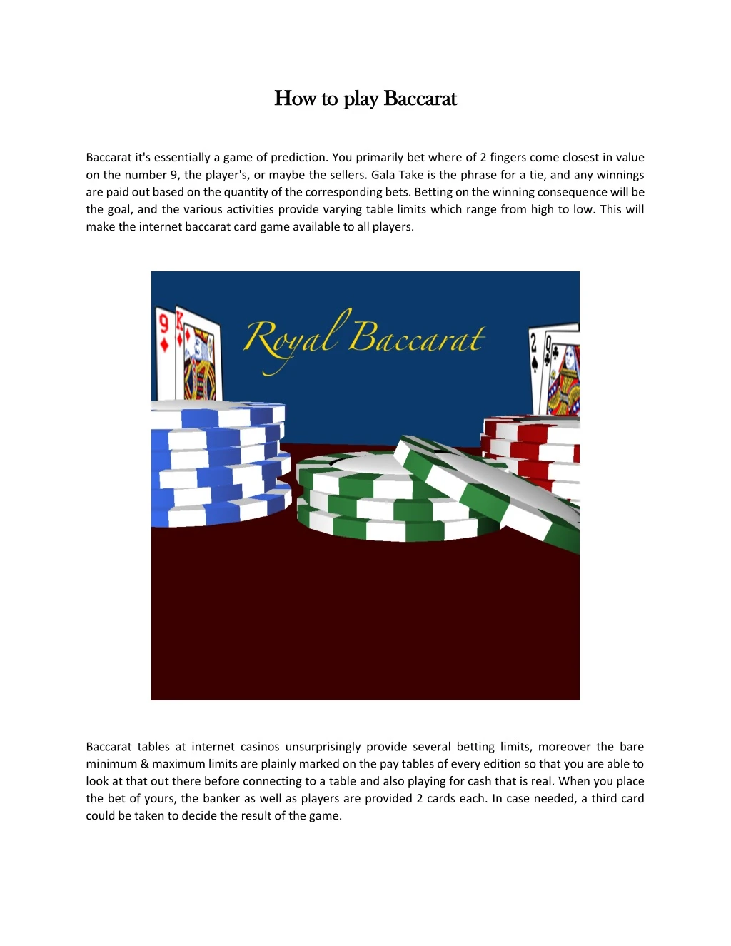 how to play baccarat how to play baccarat n.