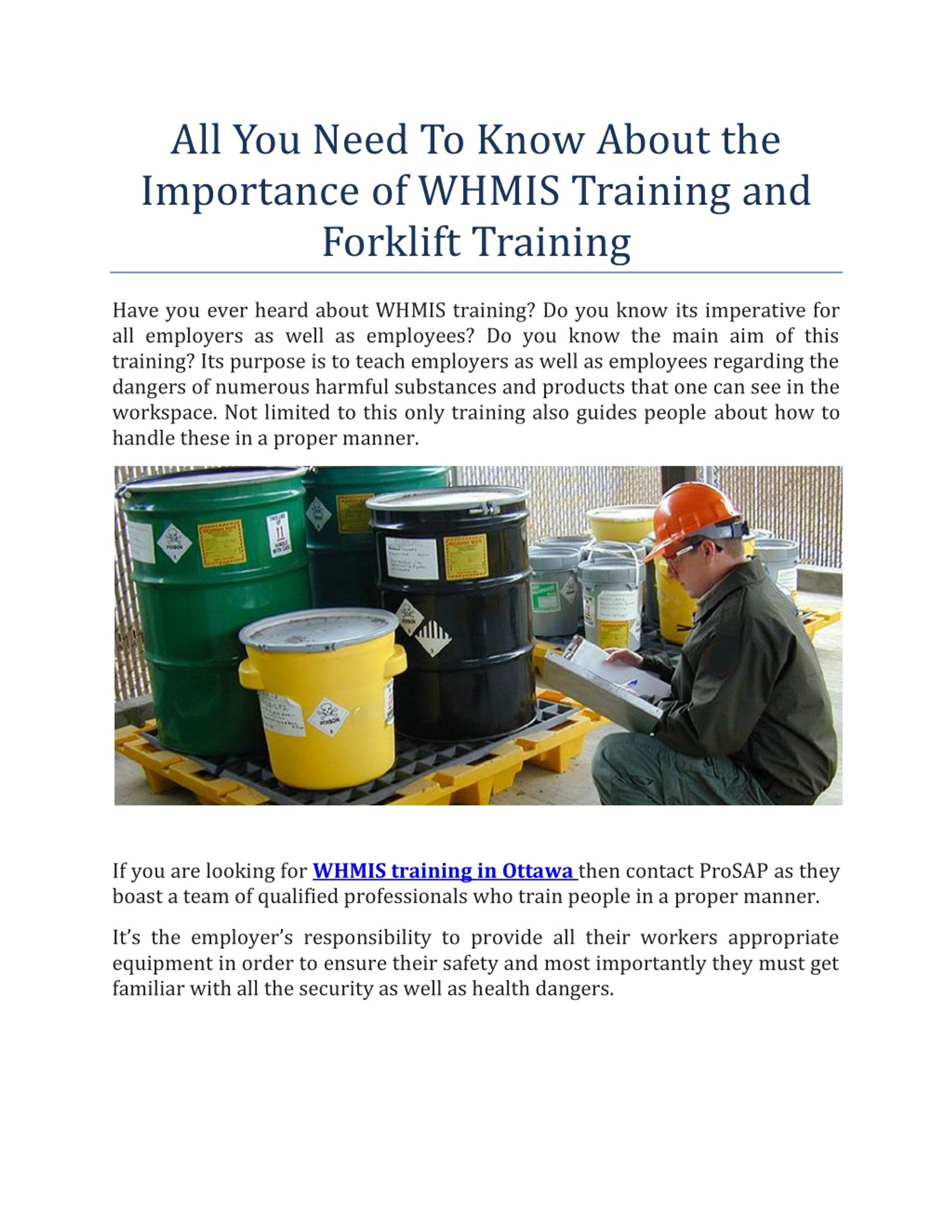 PPT - All about WHMIS Training and Forklift Training PowerPoint ...