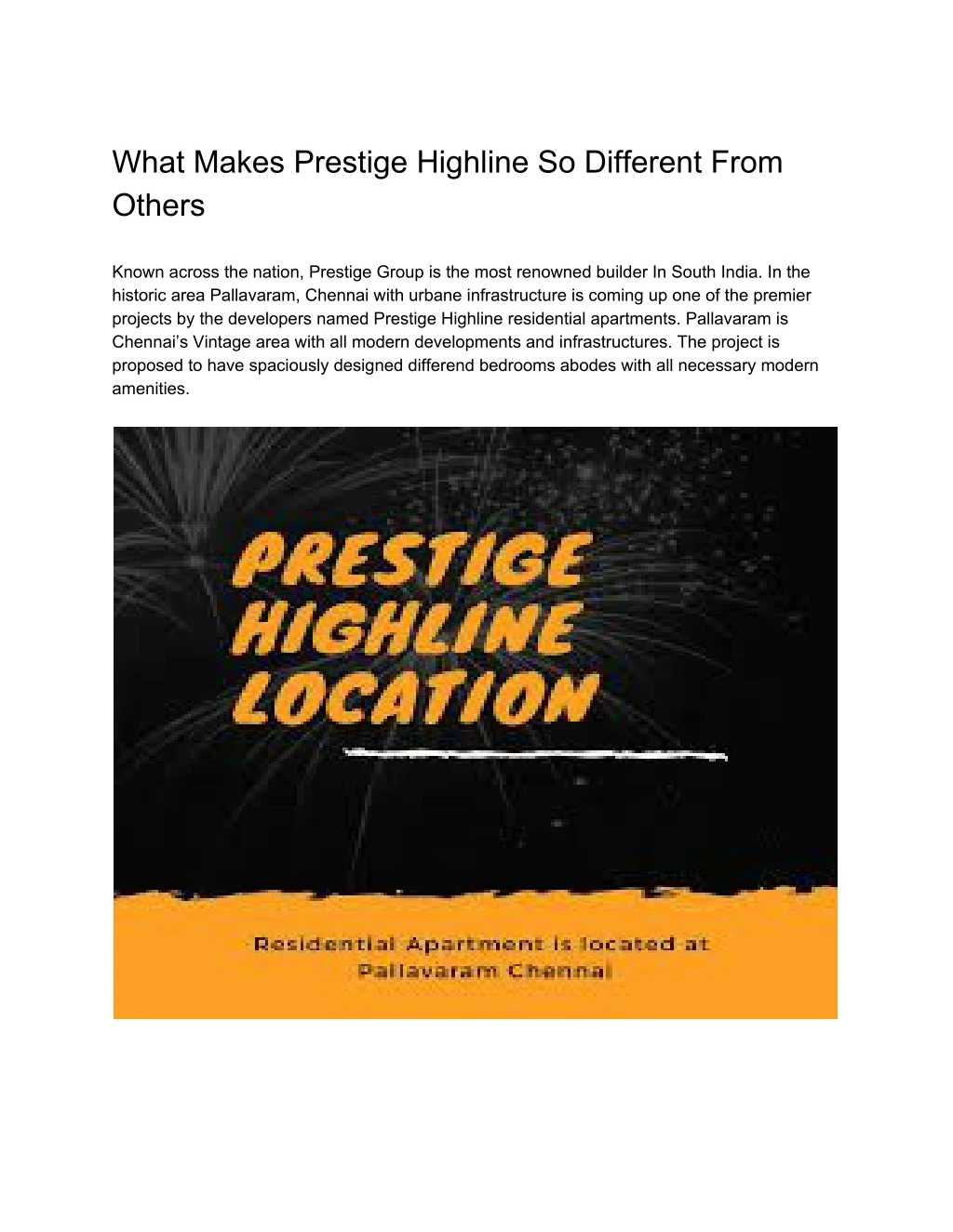 what makes prestige highline so different from n.