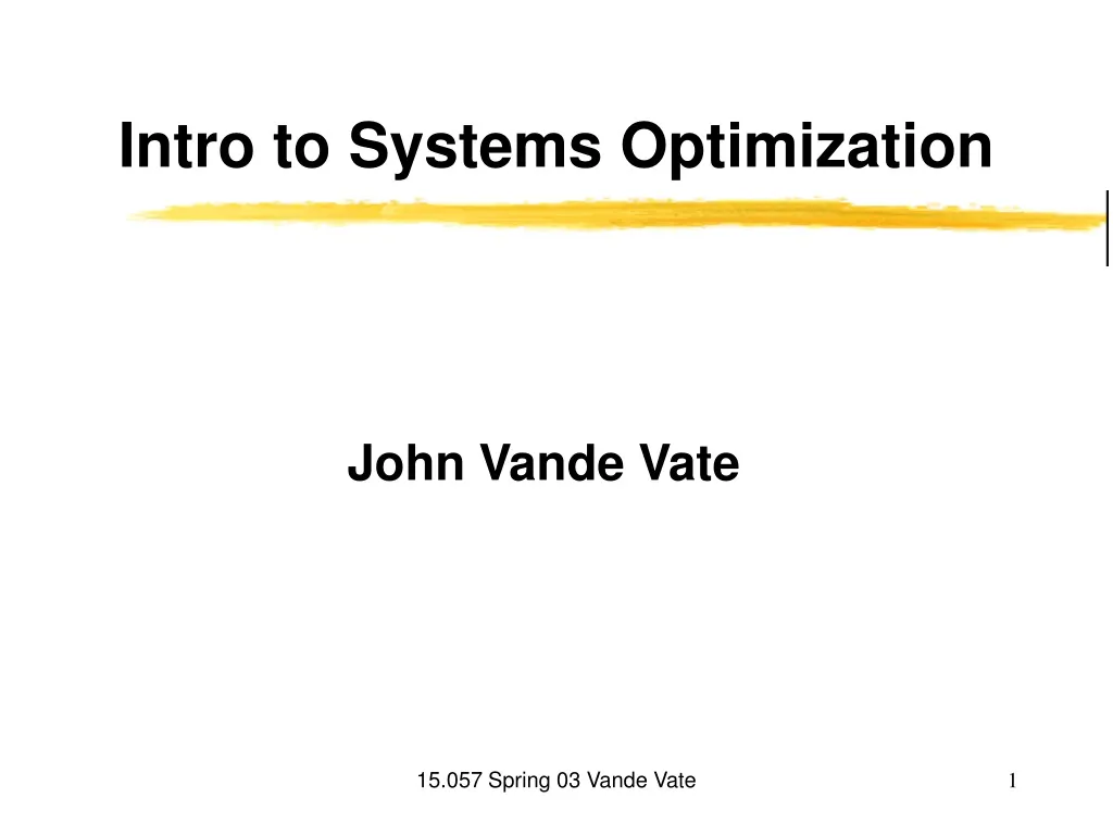 PPT - Intro to Systems Optimization PowerPoint Presentation, free ...