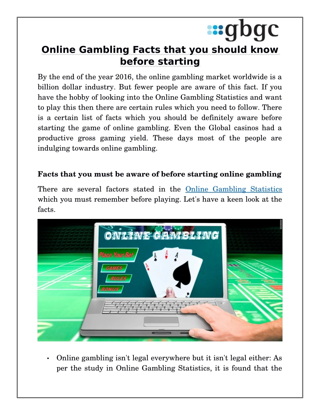 online gambling facts that you should know before n.