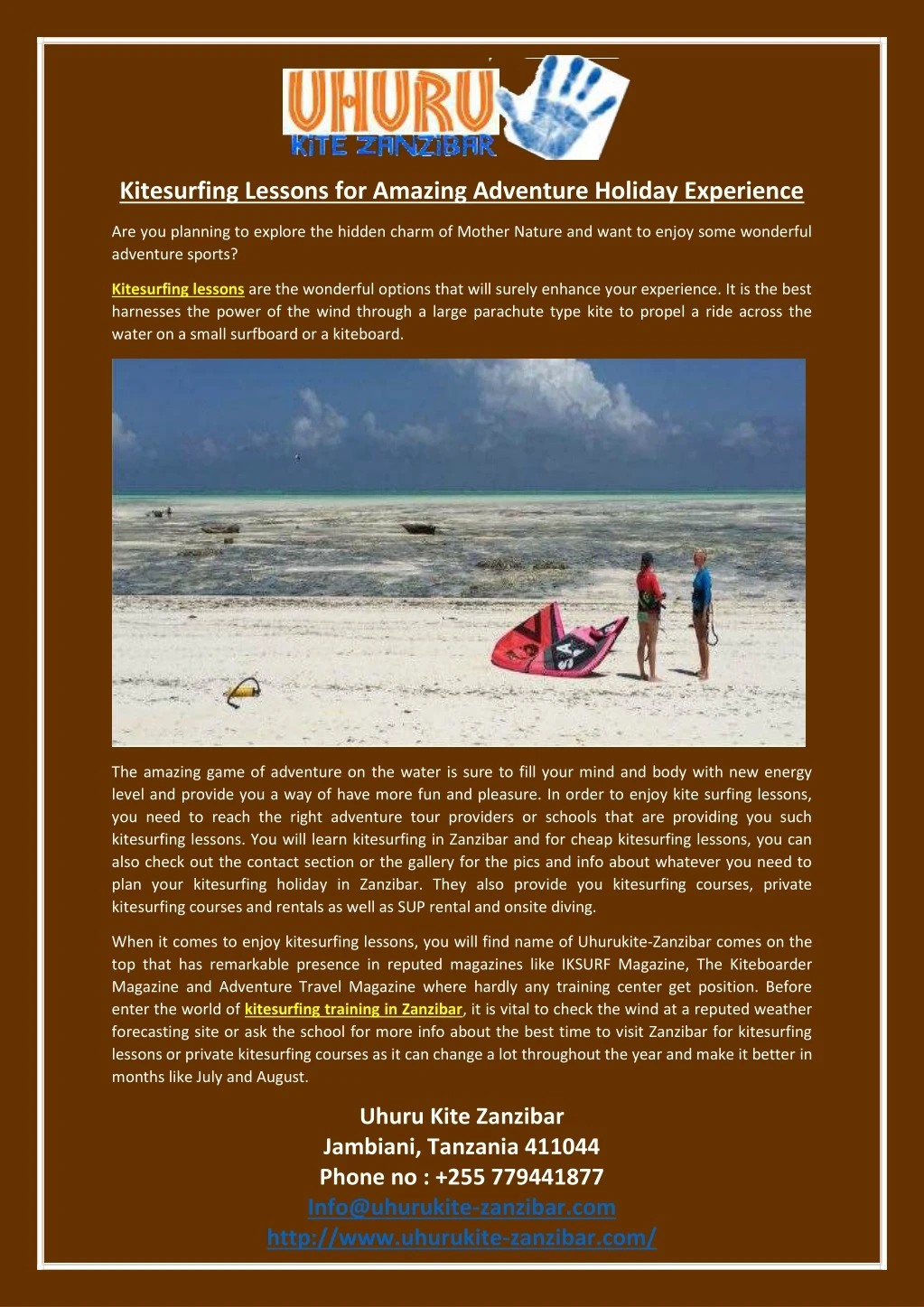 kitesurfing lessons for amazing adventure holiday n.