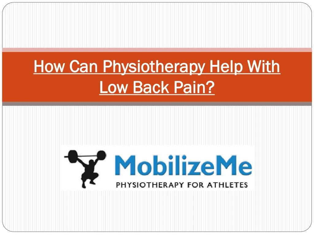 how can physiotherapy help with low back pain n.