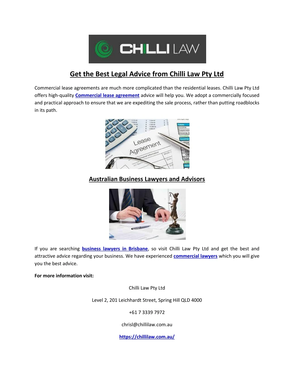 get the best legal advice from chilli law pty ltd n.