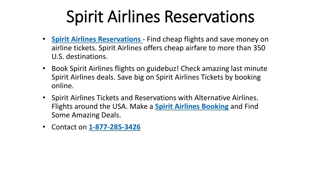 spirit airlines reservations n.