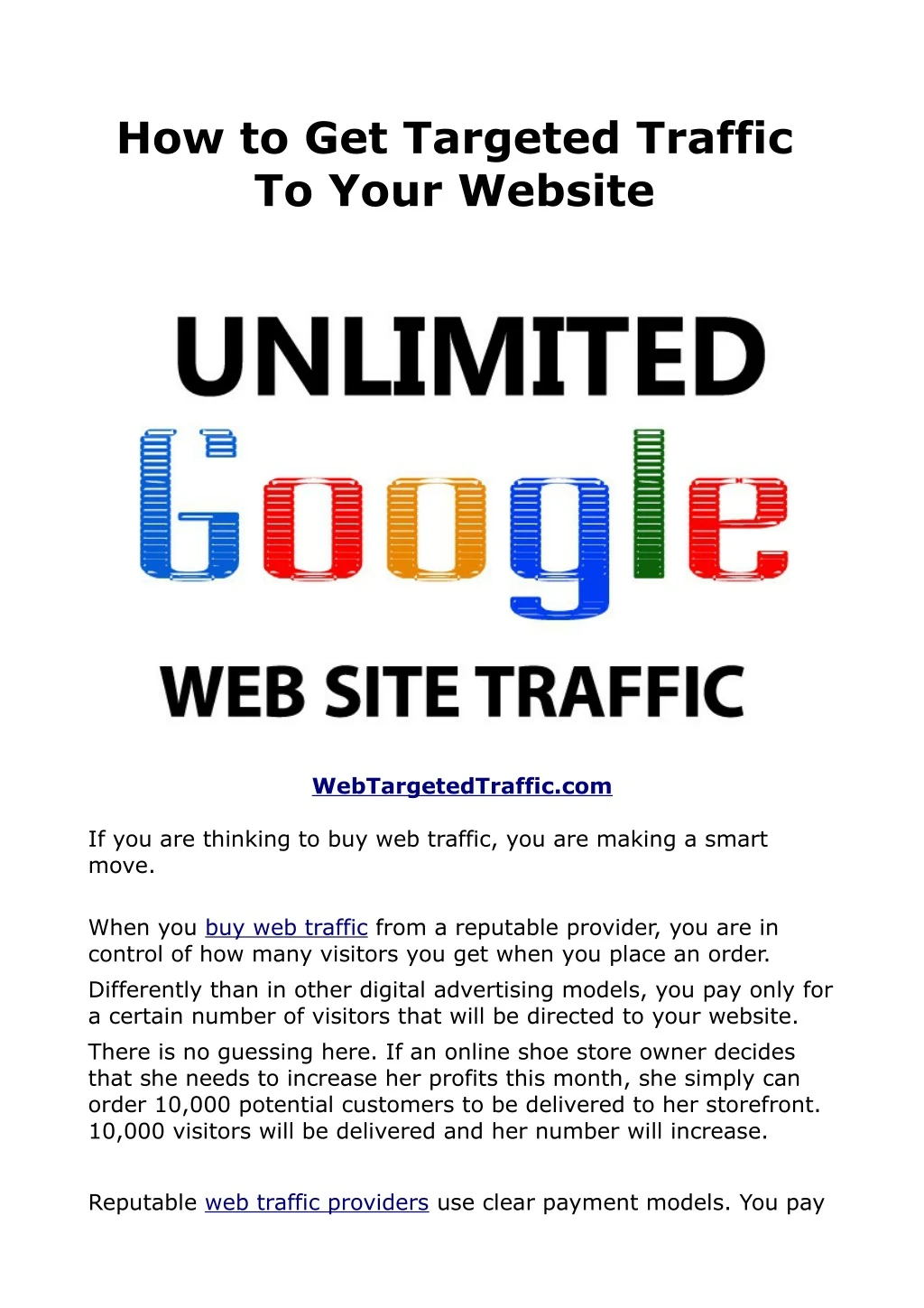 how to get targeted traffic to your website n.