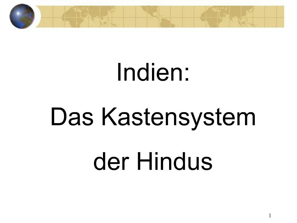 PPT - Indien: Das Kastensystem der Hindus PowerPoint Presentation, free