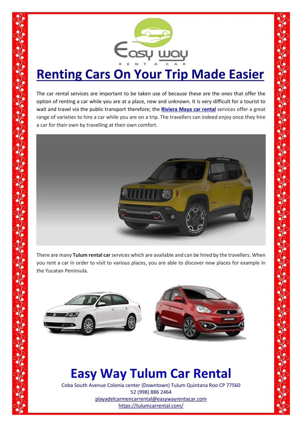 renting cars on your trip made easier n.