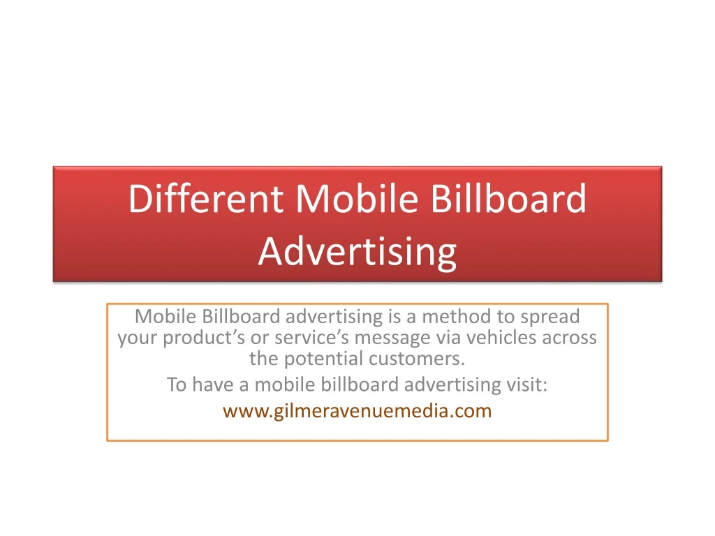 different mobile billboard advertising n.