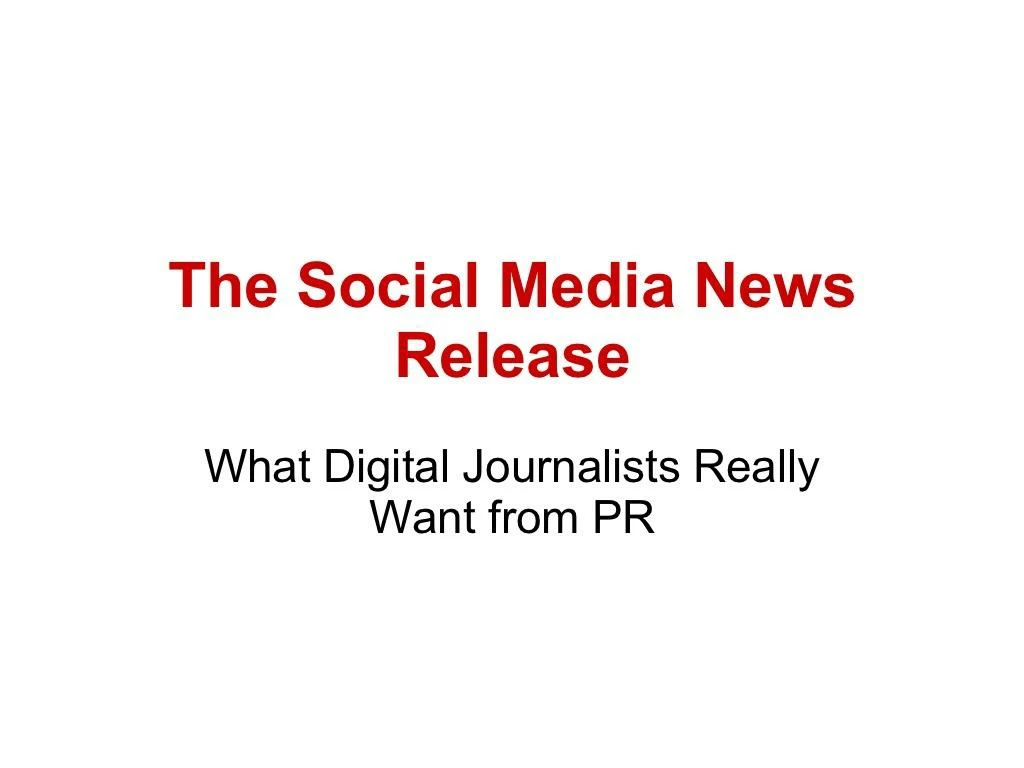 the social media news release n.