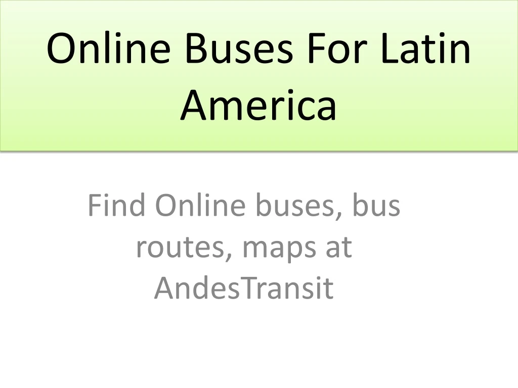 online buses for latin america n.
