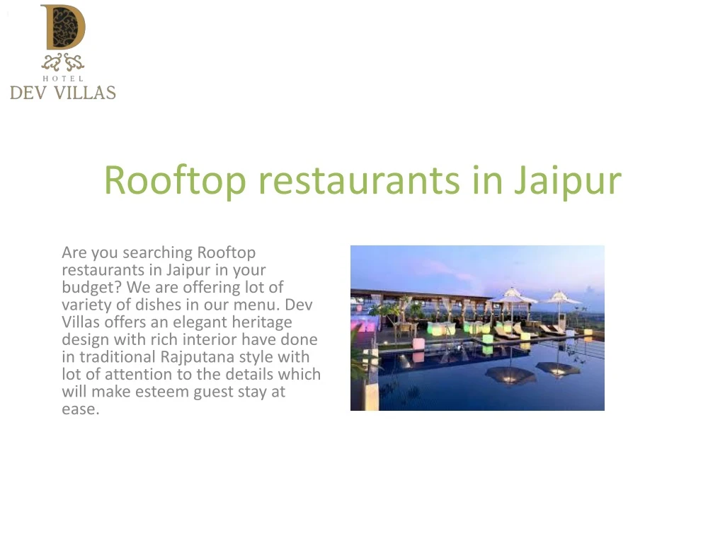 rooftop restaurants in j aipur n.