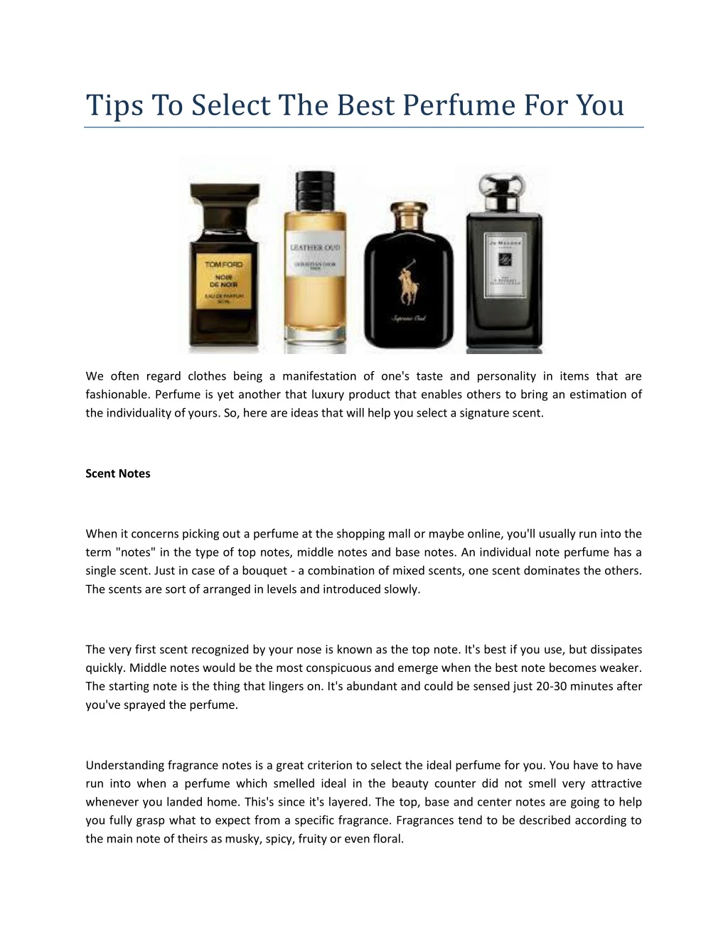 tips to select the best perfume for you n.