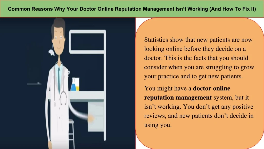 common reasons why your doctor online reputation n.