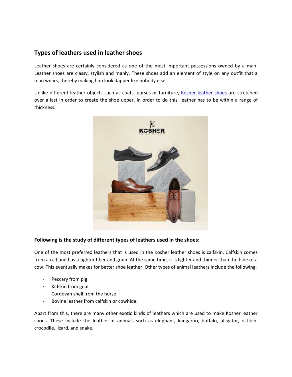 types of leathers used in leather shoes n.