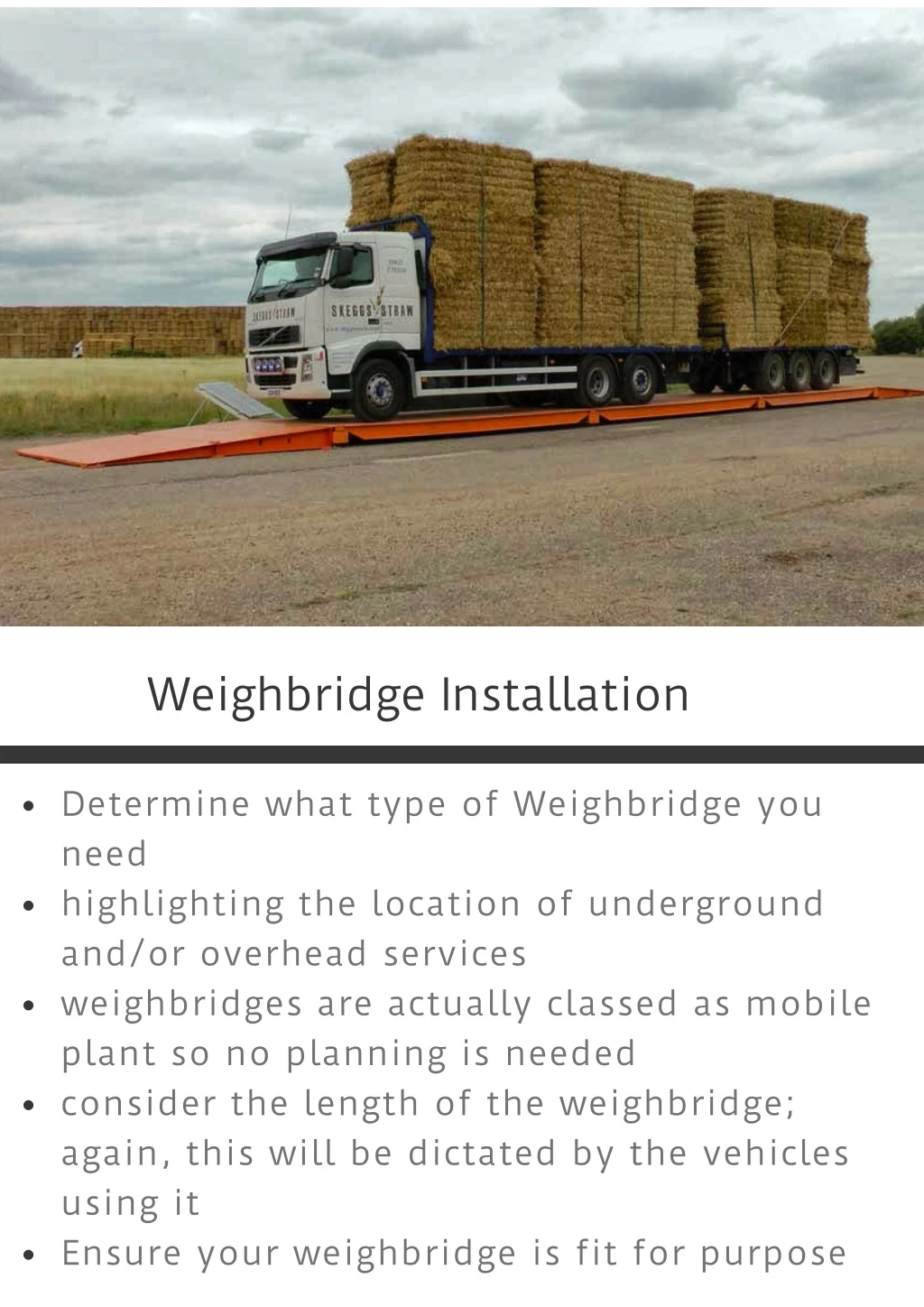 weighbridge installation n.