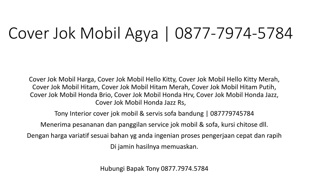 cover jok mobil agya 0877 7974 5784 n.