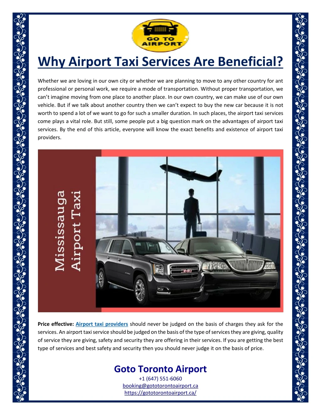 why airport taxi services are beneficial n.
