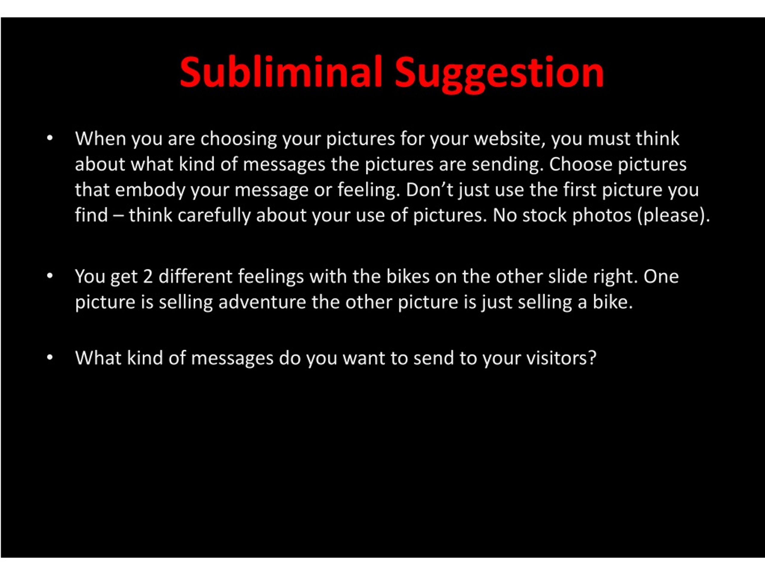 subliminal suggestions