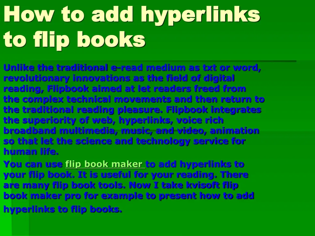 how to add hyperlinks to flip books n.