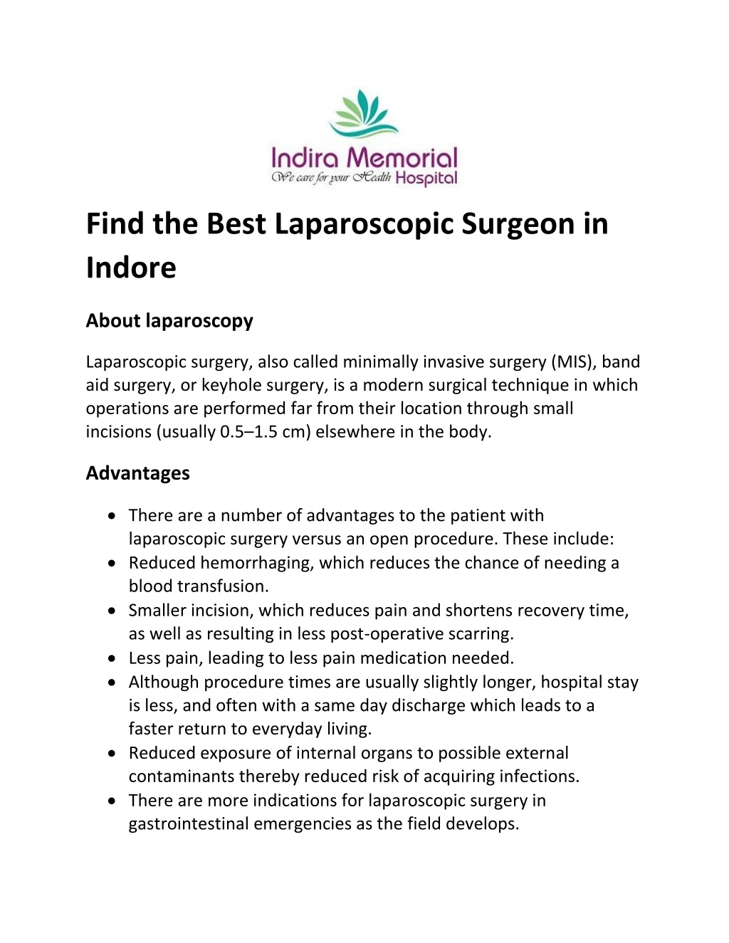 find the best laparoscopic surgeon in indore n.