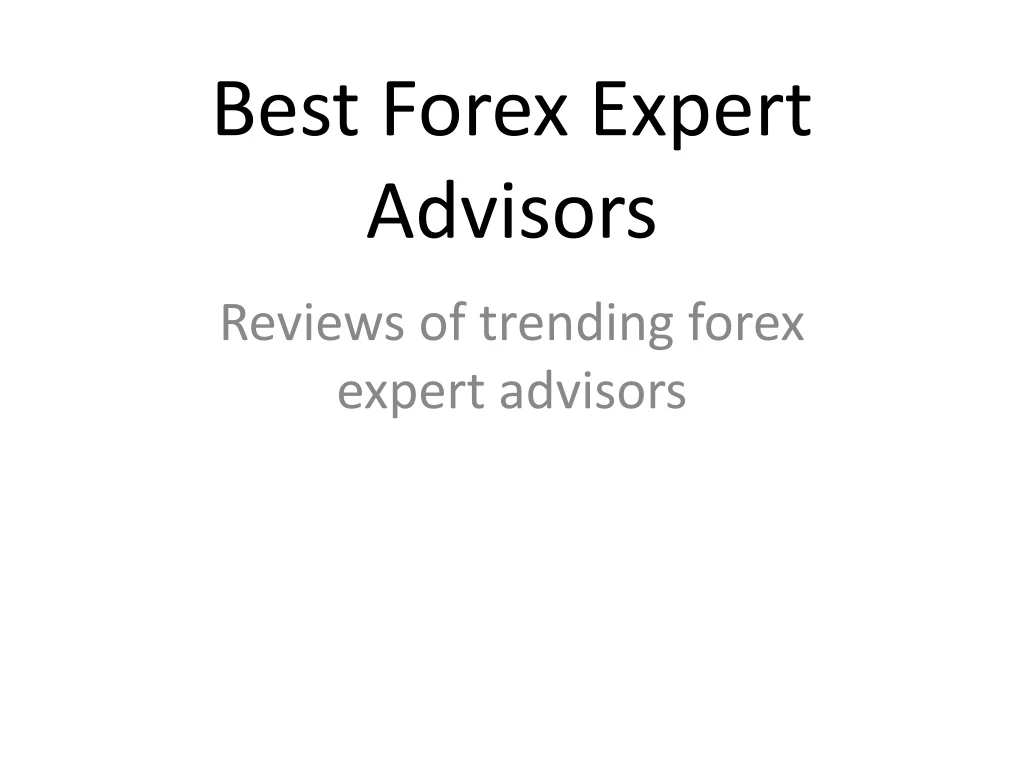 best forex expert advisors n.