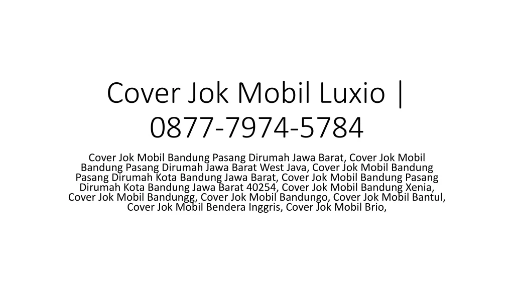 cover jok mobil luxio 0877 7974 5784 n.