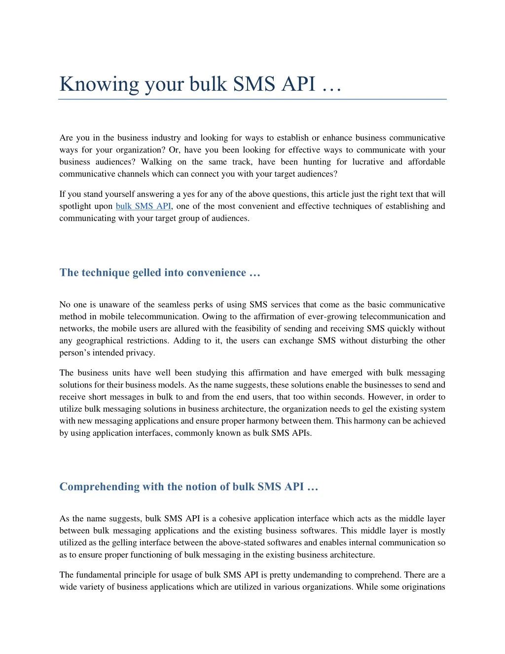 knowing your bulk sms api n.