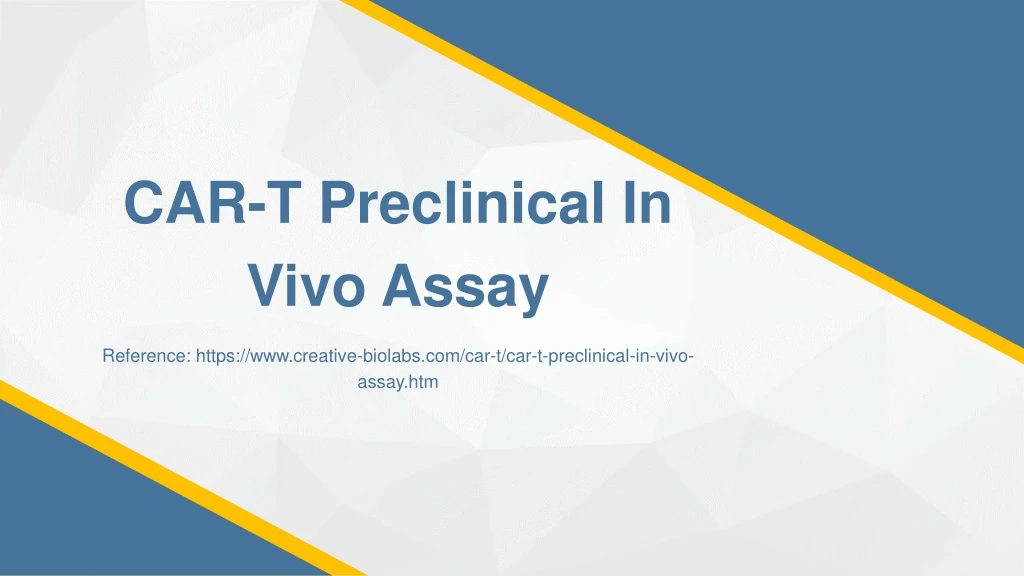 car t preclinical in vivo assay n.