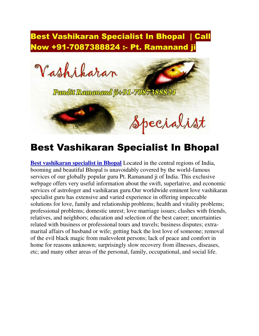 best vashikaran specialist in bhopal call n.