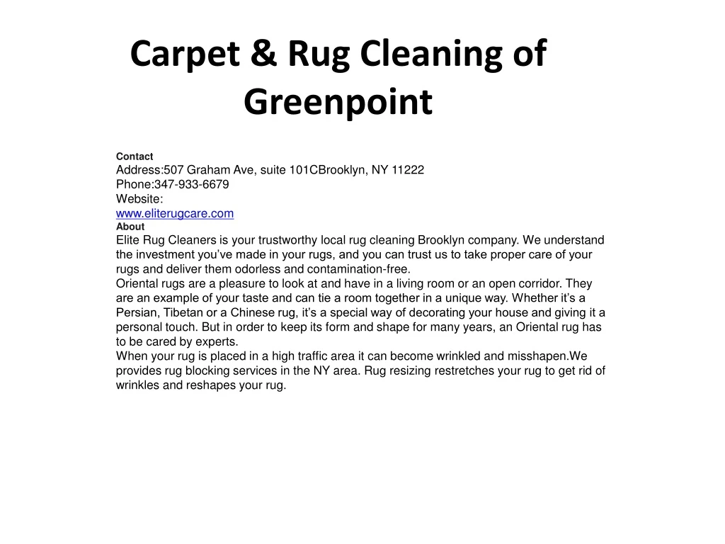 carpet rug cleaning of greenpoint n.