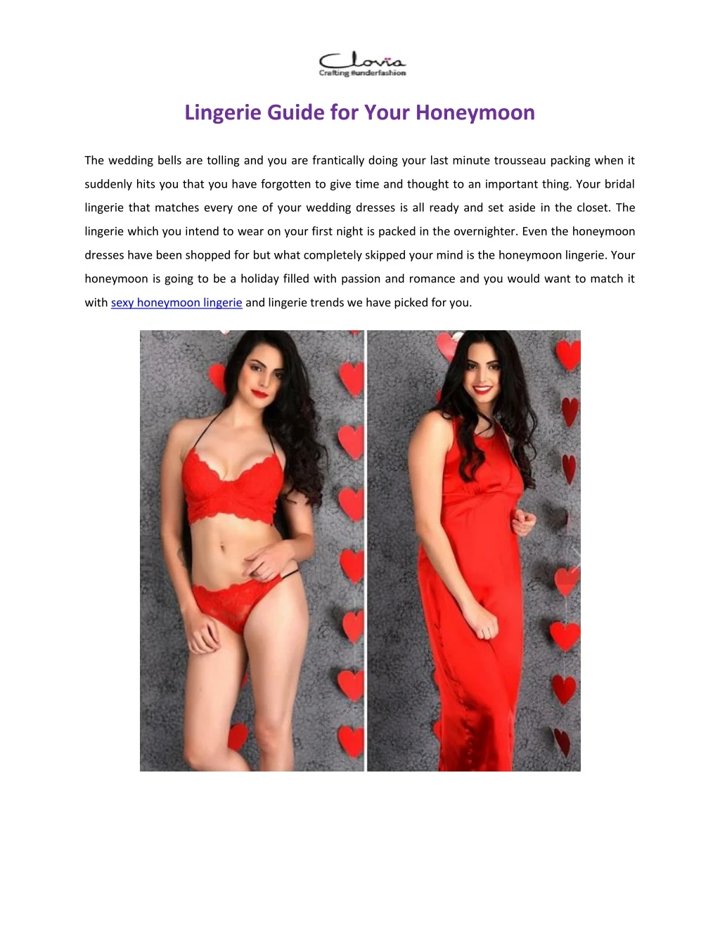 lingerie guide for your honeymoon n.
