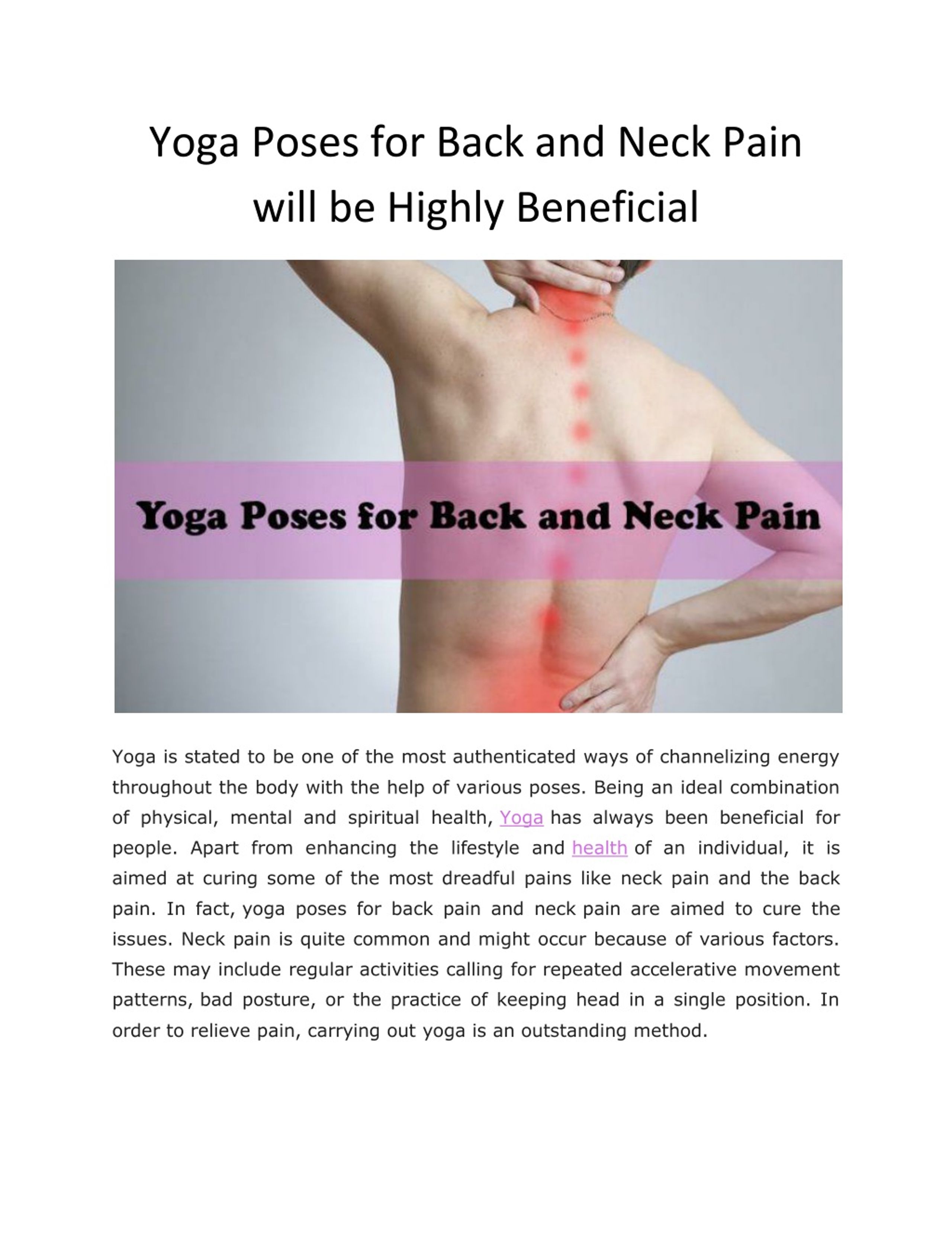 How yoga can help ease your pain – Canadian Chiropractic Association (CCA)