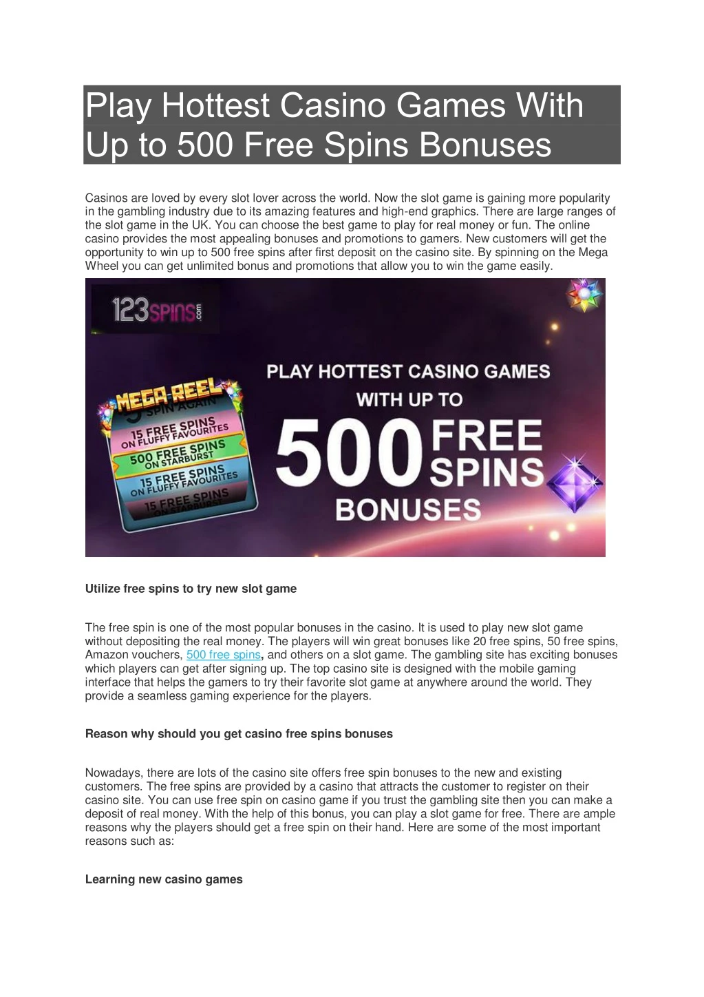 play hottest casino games with up to 500 free n.