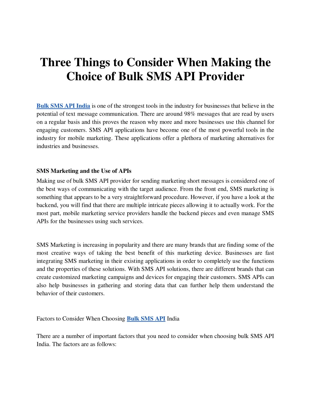 three things to consider when making the choice n.