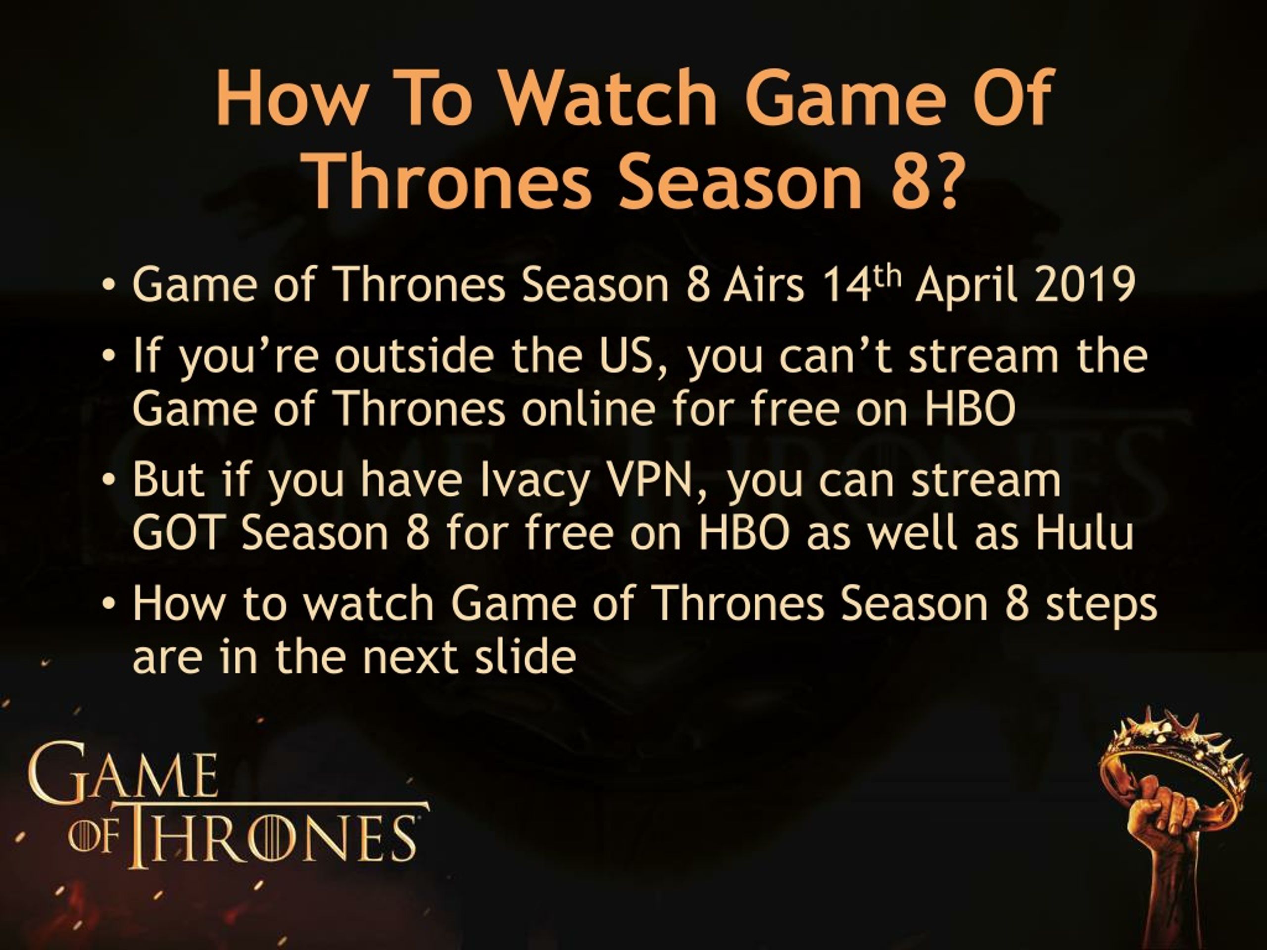 How to Watch Game of Thrones Online Free: Live Streaming