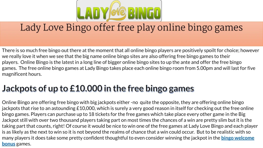 lady love bingo offer free play online bingo games n.