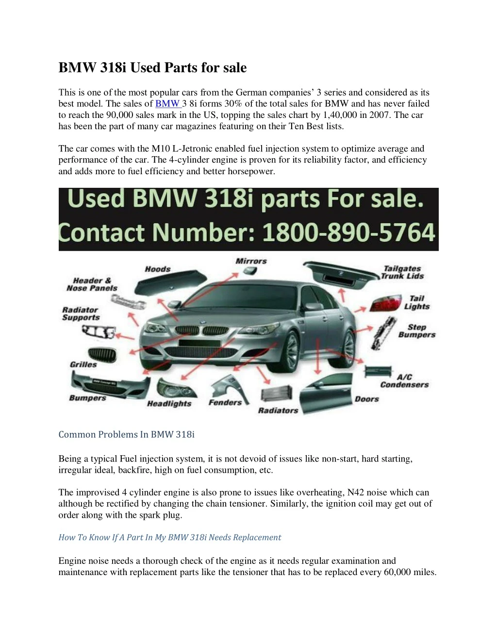 bmw 318i used parts for sale n.
