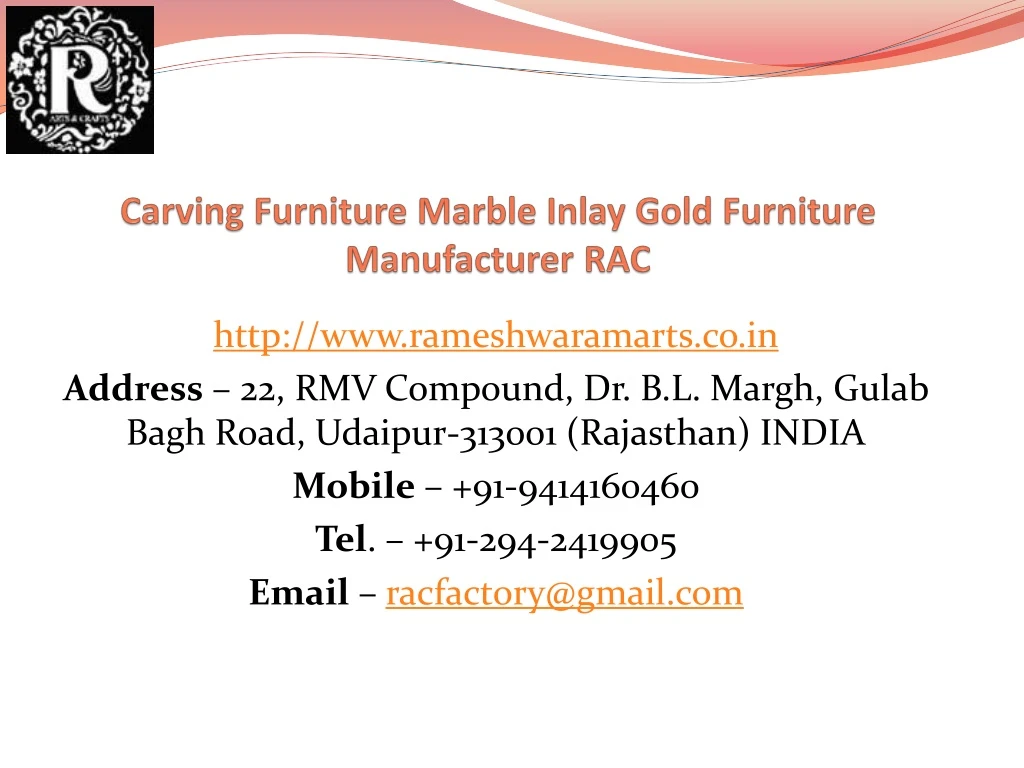 carving furniture marble inlay gold furniture manufacturer rac n.
