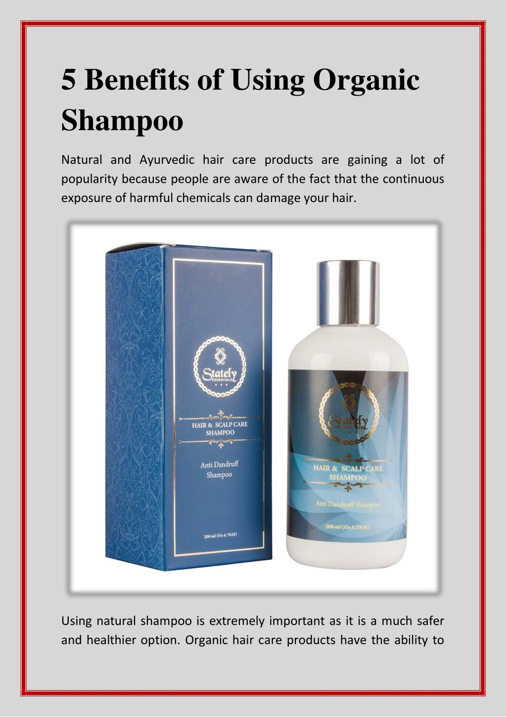 5 benefits of using organic shampoo n.