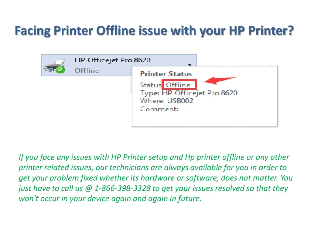 facing printer offline issue with your hp printer n.
